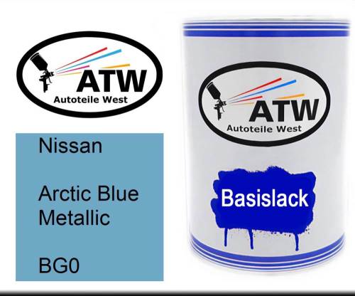 Nissan, Arctic Blue Metallic, BG0: 500ml Lackdose, von ATW Autoteile West.